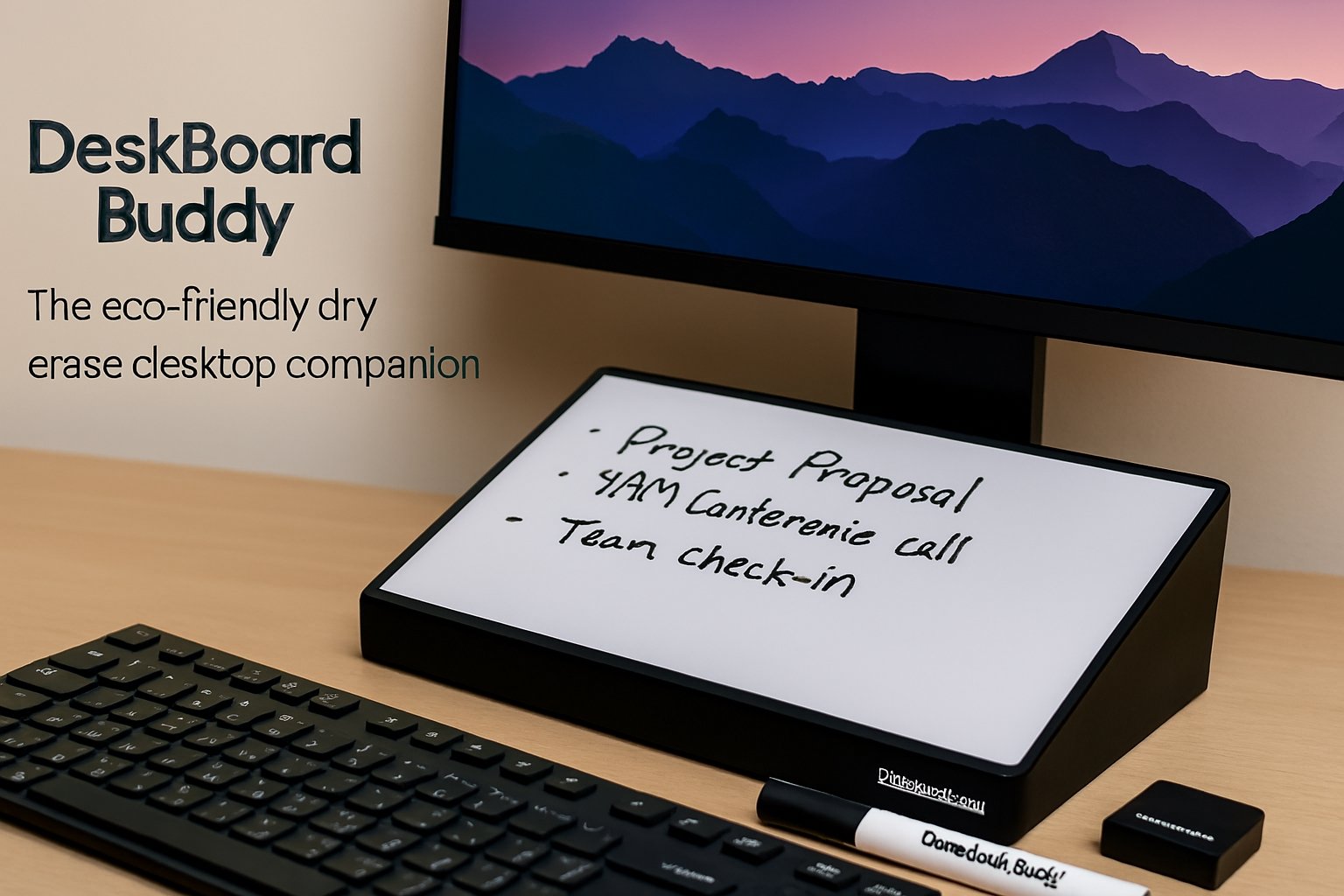 DeskBoard Buddy Innovative Desktop Whiteboard for Work and Home. Premium Productivity and Organization Tool